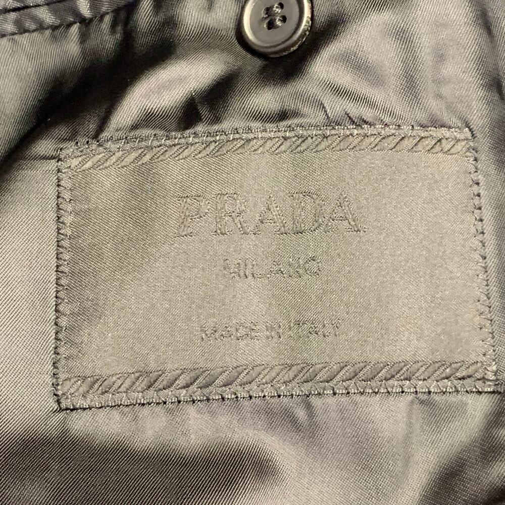 PRADA Size 38 Regular Black Velvet Cotton Blend Notch Lapel Suit - Picture 7 of 13